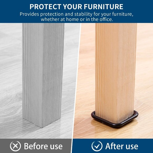 72PACK FURNITURE SLIDERS FOR HARDWOOD FLOORS, FURNITURE FLOOR PROTECTORS, SQUARE - Picture 14 of 15